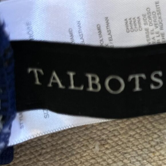 Talbots Blue Ruffle Padded Bra Halter Summer Beach One-Piece Swimsuit Sz 10 - Picture 4 of 7